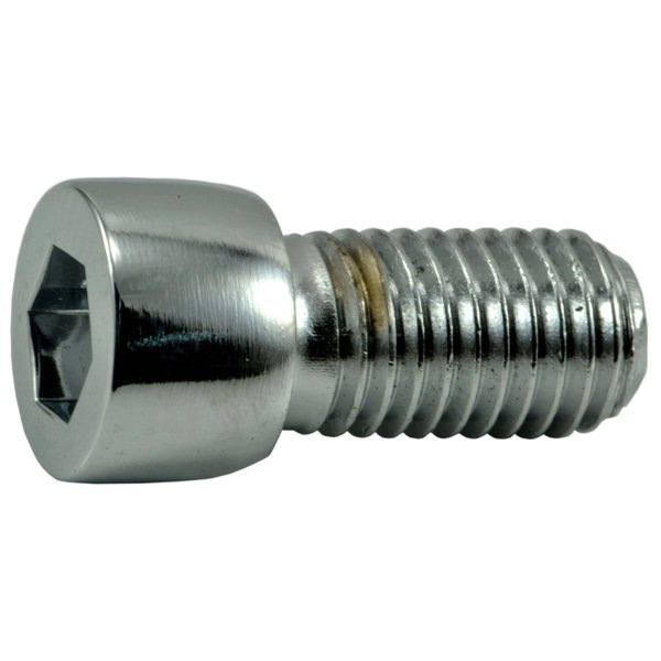 Midwest Fastener 1/4"-28 Socket Head Cap Screw, Chrome Plated Steel, 1/2 in Length, 10 PK 79742